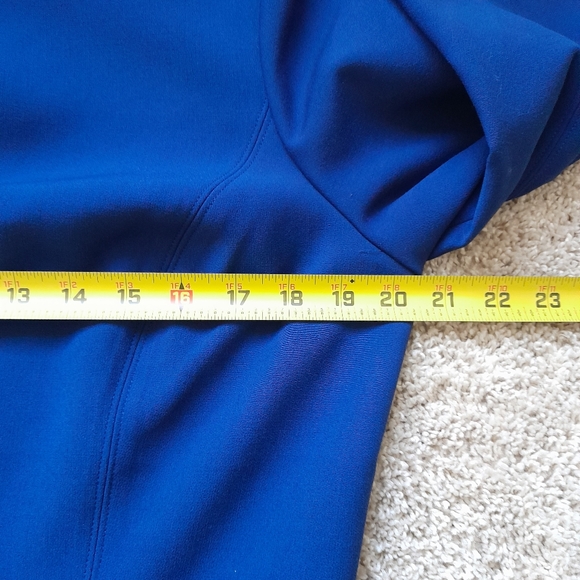 White House Black Market keyhole neckline fit and flare dress navy blue size 14 - Picture 9 of 12